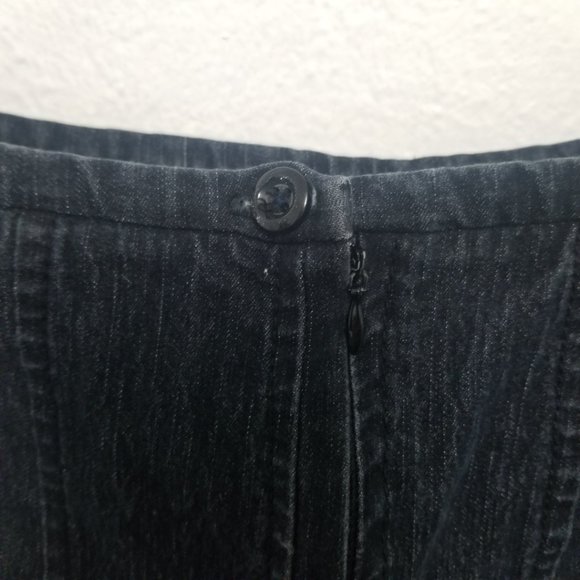 Larry Levine Black Stretch Flared Denim Skirt 10 - Picture 8 of 12